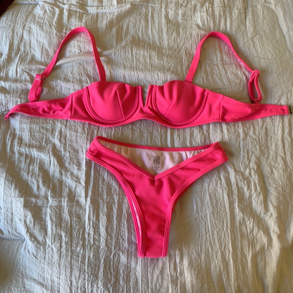 Hot pink sunny bunny swim suit